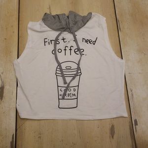 Cropped hooded workout tank